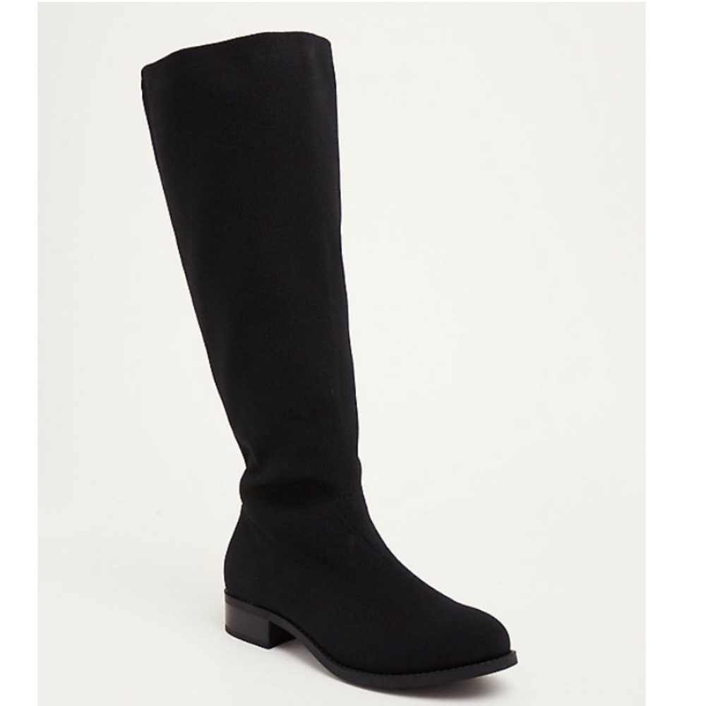 Torrid Black Elastic Knee Boot (Wide Calf)
